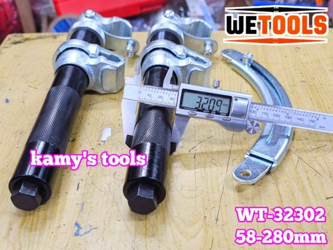 Bộ cảo vam lò xo phuộc giảm xóc ô tô có vòng bảo vệ 3 chi tiết ngàm 58-280mm Wetools WT-32302