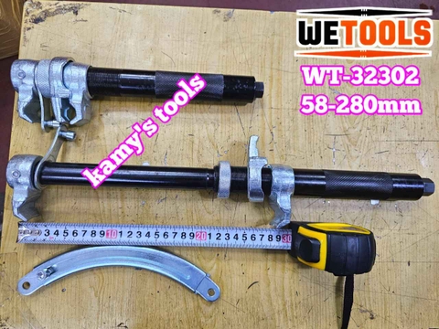 Bộ cảo vam lò xo phuộc giảm xóc ô tô có vòng bảo vệ 3 chi tiết ngàm 58-280mm Wetools WT-32302