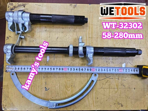 Bộ cảo vam lò xo phuộc giảm xóc ô tô có vòng bảo vệ 3 chi tiết ngàm 58-280mm Wetools WT-32302