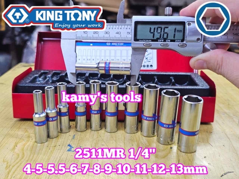Bộ tuýp dài 1/4 inch Kingtony 11 chi tiết model 2511MR 4mm-13mm