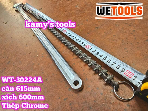 Cờ lê xích 24 inch Wetools WT-30224A thép Chrome mở ống 170mm