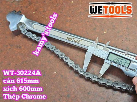 Cờ lê xích 24 inch Wetools WT-30224A thép Chrome mở ống 170mm