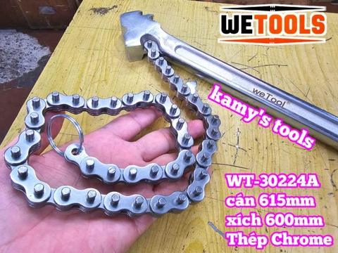 Cờ lê xích 24 inch Wetools WT-30224A thép Chrome mở ống 170mm
