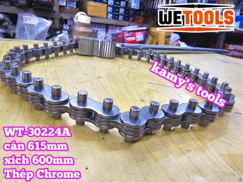 Cờ lê xích 24 inch Wetools WT-30224A thép Chrome mở ống 170mm
