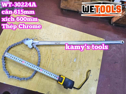 Cờ lê xích 24 inch Wetools WT-30224A thép Chrome mở ống 170mm