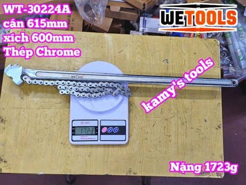 Cờ lê xích 24 inch Wetools WT-30224A thép Chrome mở ống 170mm