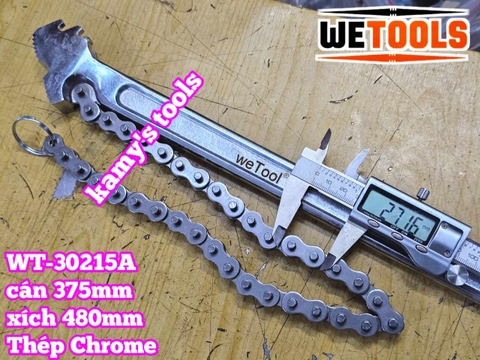 Cờ lê xích 15 inch Wetools WT-30215A thép Chrome mở ống 130mm