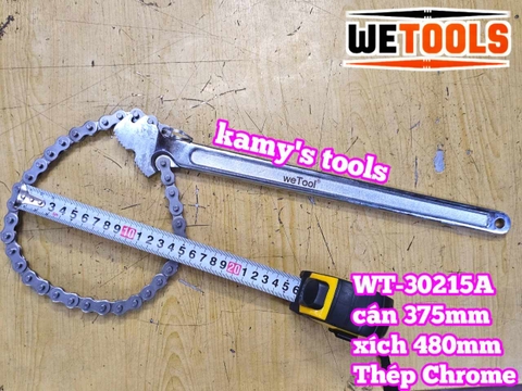 Cờ lê xích 15 inch Wetools WT-30215A thép Chrome mở ống 130mm