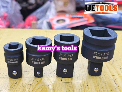 Đầu chuyển tuýp đầu biến đen 1 ra 3/4, 3/4 ra 1, 1/2 ra 3/4, 3/4 ra 1/2 Wetools WT-22105B WT-22106B WT-22107B WT-22108B