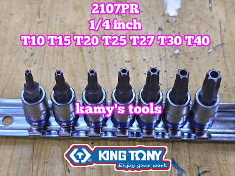 Bộ Tuýp 1/4 Inch Lú Đầu Sao Có Lỗ 7 Chi Tiết Kingtony 2107PR T10-T40