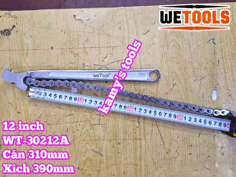 Cờ lê xích 12 inch Wetools WT-30212A thép chrome mở được ống 110mm