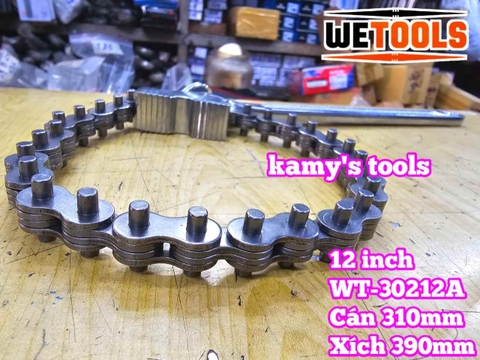 Cờ lê xích 12 inch Wetools WT-30212A thép chrome mở được ống 110mm