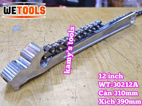 Cờ lê xích 12 inch Wetools WT-30212A thép chrome mở được ống 110mm
