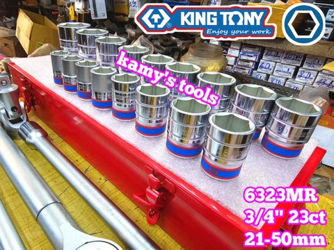 Bộ tuýp 3/4 inch 6 cạnh 23 chi tiết 21-50mm Kingtony 6323MR