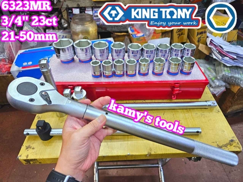 Bộ tuýp 3/4 inch 6 cạnh 23 chi tiết 21-50mm Kingtony 6323MR