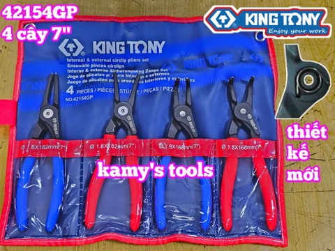 Bộ kìm mở phe 4 chi tiết dài 7 inch Kingtony 42154GP