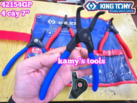 Bộ kìm mở phe 4 chi tiết dài 7 inch Kingtony 42154GP
