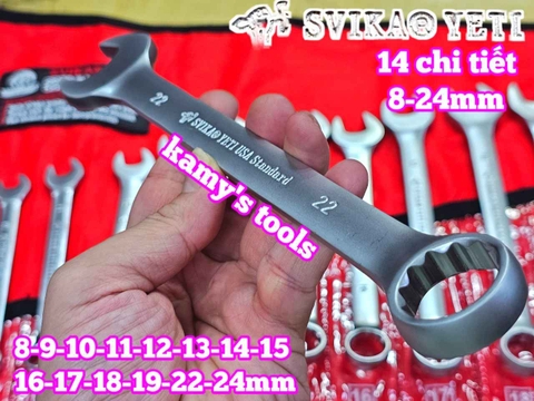 Bộ cờ lê vòng miệng Yeti đầu búa 14 chi tiết 8-24mm YETI-32201A