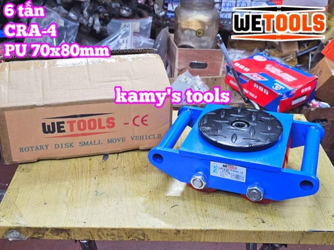 Con rùa di chuyển 6 tấn model CRA-4 Wetools, xe rùa đẩy hàng tải trọng cao giúp di chuyển hàng hoá nặng trong nhà xưởng nhà máy