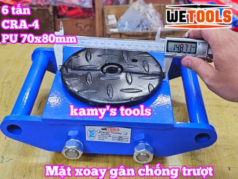 Con rùa di chuyển 6 tấn model CRA-4 Wetools, xe rùa đẩy hàng tải trọng cao giúp di chuyển hàng hoá nặng trong nhà xưởng nhà máy
