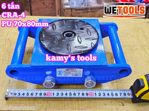 Con rùa di chuyển 6 tấn model CRA-4 Wetools, xe rùa đẩy hàng tải trọng cao giúp di chuyển hàng hoá nặng trong nhà xưởng nhà máy