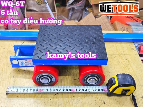 Con rùa chuyển hàng 4 bánh xe 6 tấn WQ-6T có tay cầm điều hướng Wetools