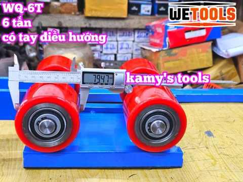 Con rùa chuyển hàng 4 bánh xe 6 tấn WQ-6T có tay cầm điều hướng Wetools