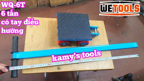 Con rùa chuyển hàng 4 bánh xe 6 tấn WQ-6T có tay cầm điều hướng Wetools