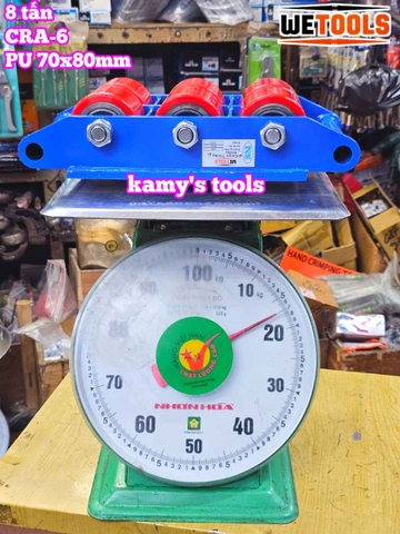 Con rùa đẩy hàng 8 tấn Wetools model CRA-6 6 bánh xe PU