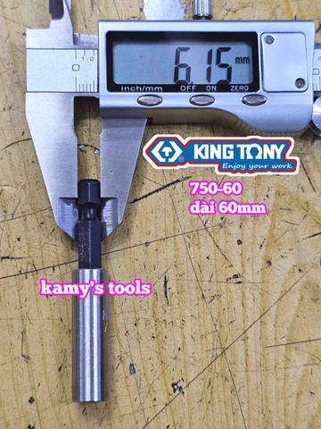 Đầu nối lục giác sang bắn vít 1/4 inch Kingtony model 750-60