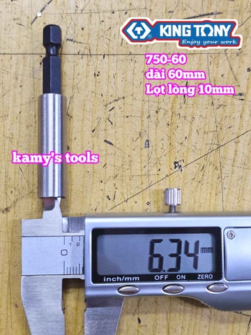 Đầu nối lục giác sang bắn vít 1/4 inch Kingtony model 750-60