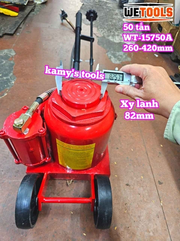 Kích con đội hơi khí nén 50 tấn Wetools WT-15750A chiều cao 260-420mm