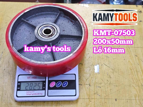 Bánh xe PU mâm gang 200mm 200x50mm Kamytools KMT-07503