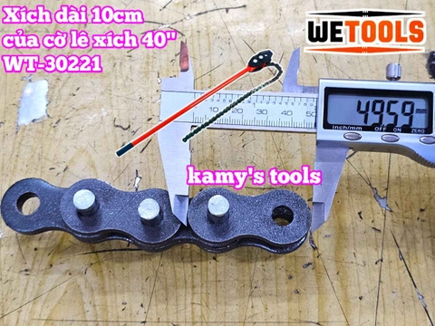 Xích của cờ lê xích 40 inch trở lên dài 100mm Wetools WT-30221 bước xích 36x50mm