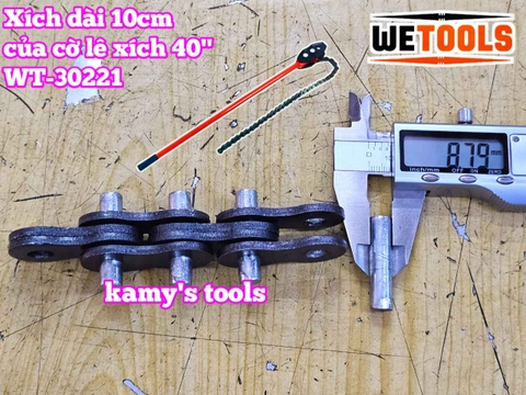 Xích của cờ lê xích 40 inch trở lên dài 100mm Wetools WT-30221 bước xích 36x50mm