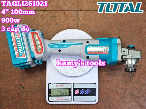 TAGLI261021 Máy mài góc dùng pin Lithium 20V Total 4 inch 100mm (1 pin+1 sạc)