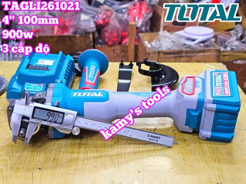 TAGLI261021 Máy mài góc dùng pin Lithium 20V Total 4 inch 100mm (1 pin+1 sạc)