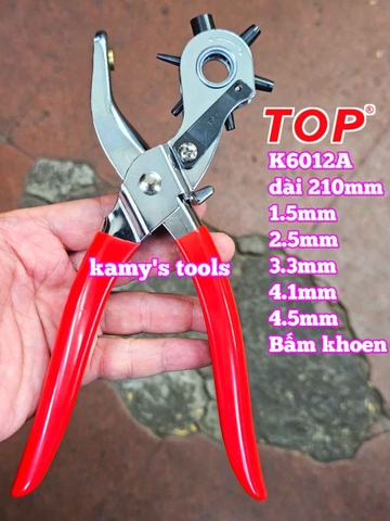 Kìm bấm lỗ dây nịt TOP K6012A kèm 100 khoen (kìm bấm lỗ thắt lưng, kềm bấm lỗ dây nịt)