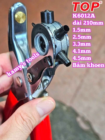 Kìm bấm lỗ dây nịt TOP K6012A kèm 100 khoen (kìm bấm lỗ thắt lưng, kềm bấm lỗ dây nịt)