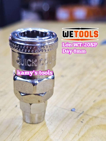 Bộ nối nhanh hơi khí nén dùng cho dây hơi 8mm 20SP 20PP Wetools WT-20PP WT-20SP