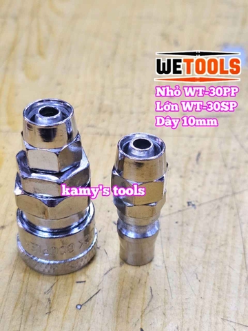 Bộ nối nhanh hơi khí nén dùng cho dây hơi 10mm 30SP 30PP Wetools WT-30SP WT-30PP