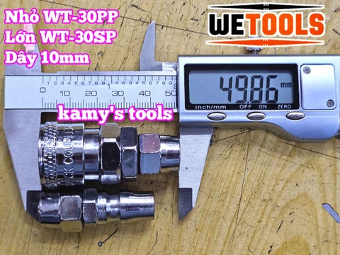Bộ nối nhanh hơi khí nén dùng cho dây hơi 10mm 30SP 30PP Wetools WT-30SP WT-30PP