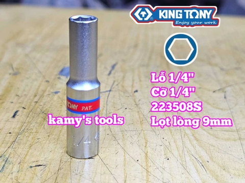 Đầu tuýp 1/4 inch dài 6 cạnh cỡ 1/4 inch Kingtony 223508S