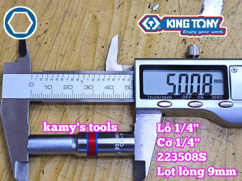 Đầu tuýp 1/4 inch dài 6 cạnh cỡ 1/4 inch Kingtony 223508S