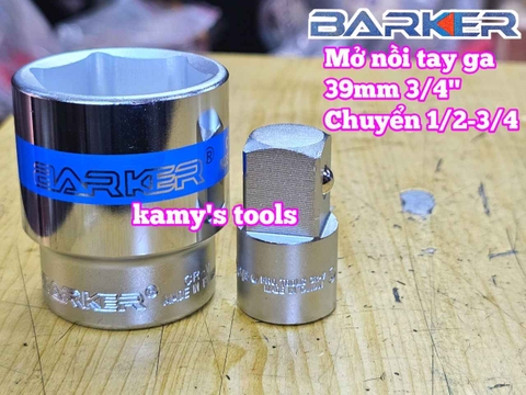 Combo bộ đầu tuýp đầu khẩu 39mm mở nồi xe tay ga Barker 2 chi tiết BARKER-23202