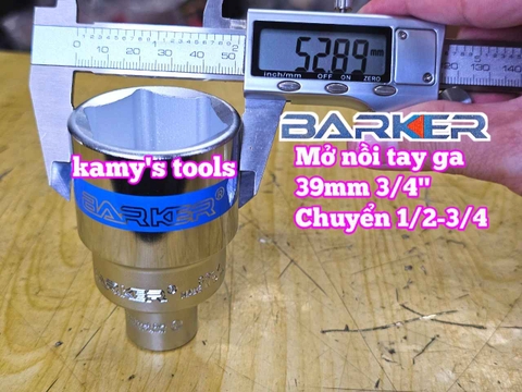 Combo bộ đầu tuýp đầu khẩu 39mm mở nồi xe tay ga Barker 2 chi tiết BARKER-23202