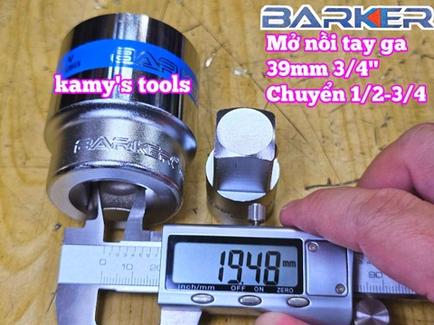 Combo bộ đầu tuýp đầu khẩu 39mm mở nồi xe tay ga Barker 2 chi tiết BARKER-23202