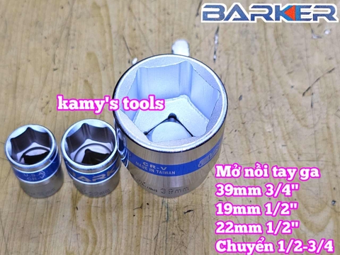 Combo bộ đầu tuýp đầu khẩu 39mm mở nồi xe tay ga Barker 4 chi tiết BARKER-23204