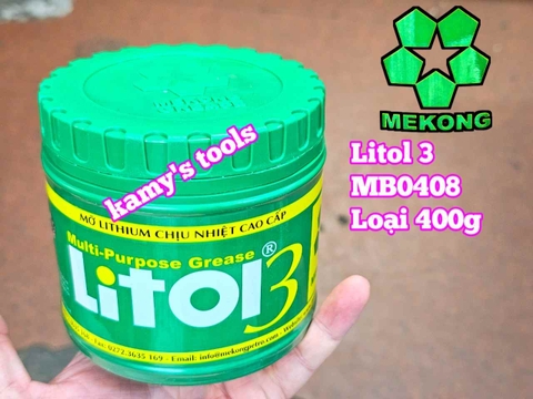 Mỡ bò chịu nhiệt Mekong Litol 3 MB0408 khối lượng tịnh 400g