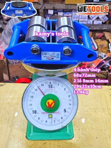 Con rùa chuyển hàng bánh sắt CRA-4 6 tấn Wetools 4 bánh xe di chuyển nâng hạ máy móc